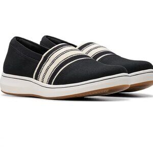 Clarks Cloudsteppers Women's Breeze Sky Mist Slip-On Shoes Black Size 9.5 M